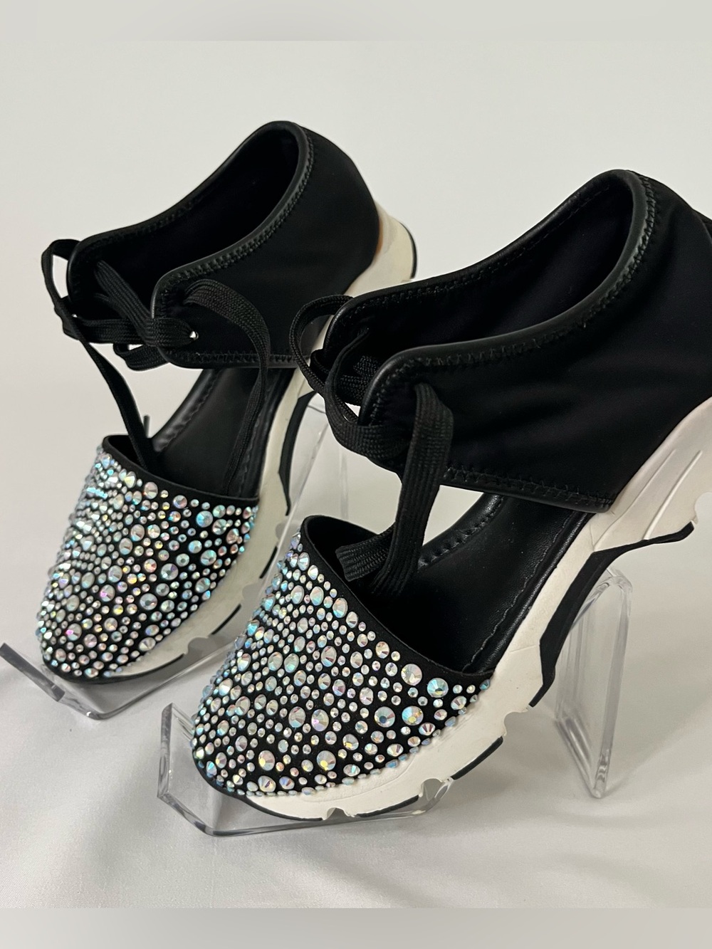 All Black Brand amazing gems Rhinestone Embellished Women's Sneaker 36 EU 6 US - Picture 7 of 10